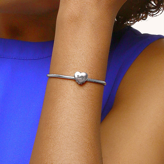 Engravable Heart Charm Bead 925 Sterling Silver_4