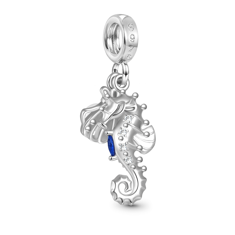 Gnoce Seahorse Shell Double Pendant Dangle Charm_2