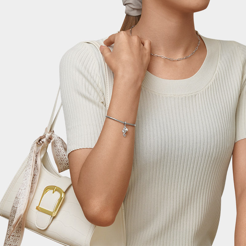 Gnoce Seahorse Shell Double Pendant Dangle Charm_4