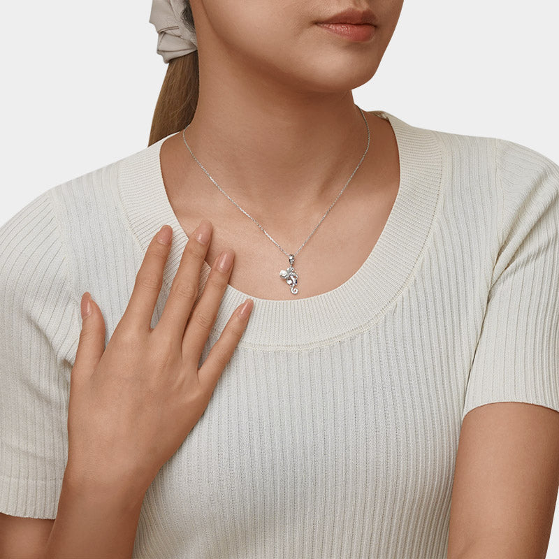 Gnoce Seahorse Shell Double Pendant Dangle Charm_6