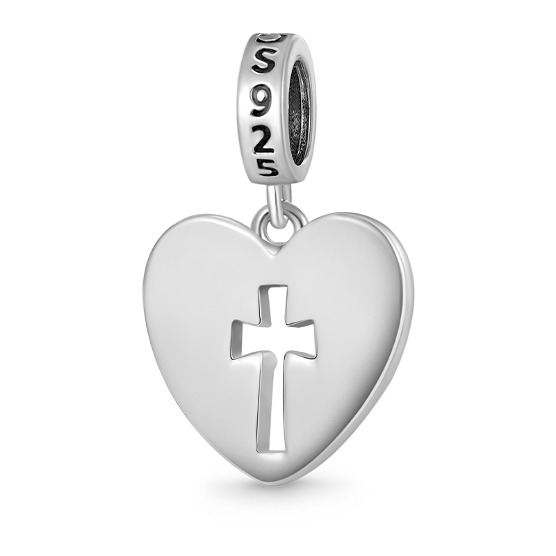Gnoce Crosslet Heart Pendant Dangle Charm_2