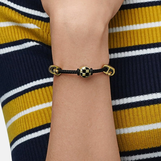 Gnoce Adjustable Black Basic Bracelet with 2 Pieces of Stoppers_5