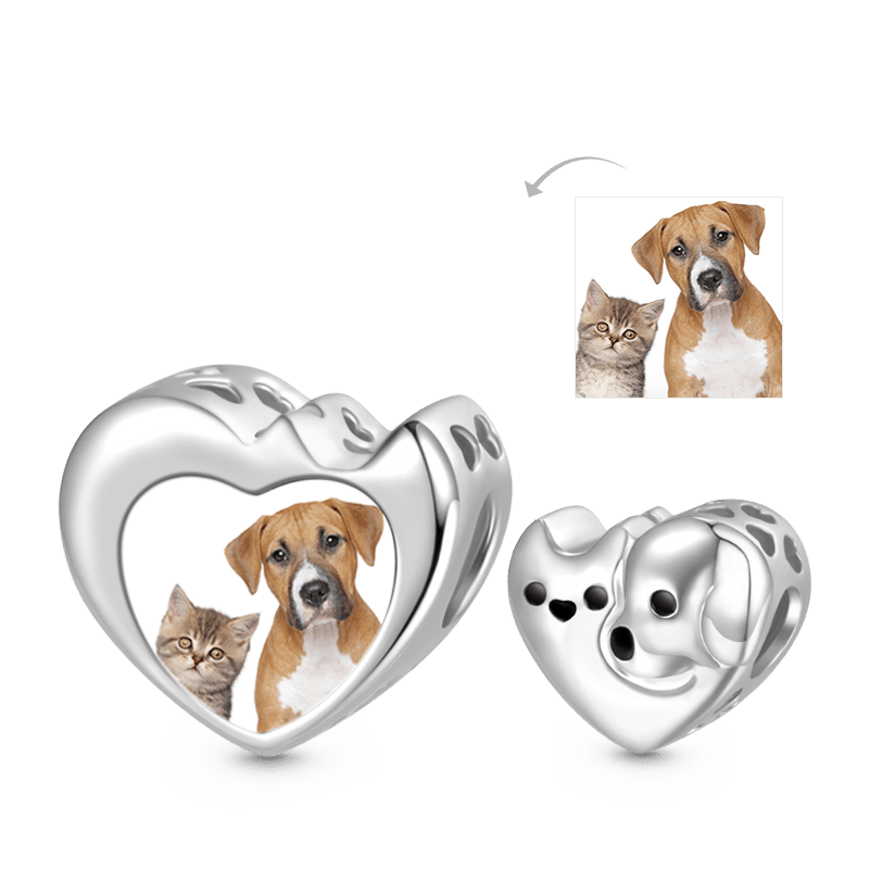 Gnoce Lovely Pet Heart Personalized Photo Charm_1