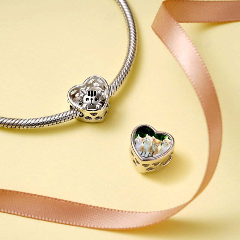 Gnoce Cute Pet Cat Personalized Photo Charm_2