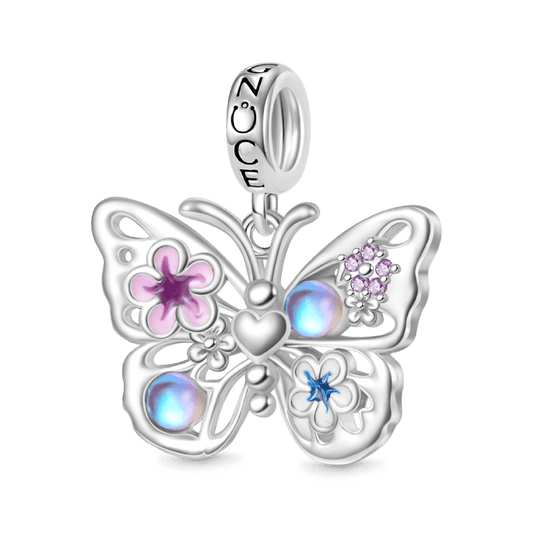 Gnoce Sparkling Flying Butterfly Moonstone Pendant Dangle Charm_1