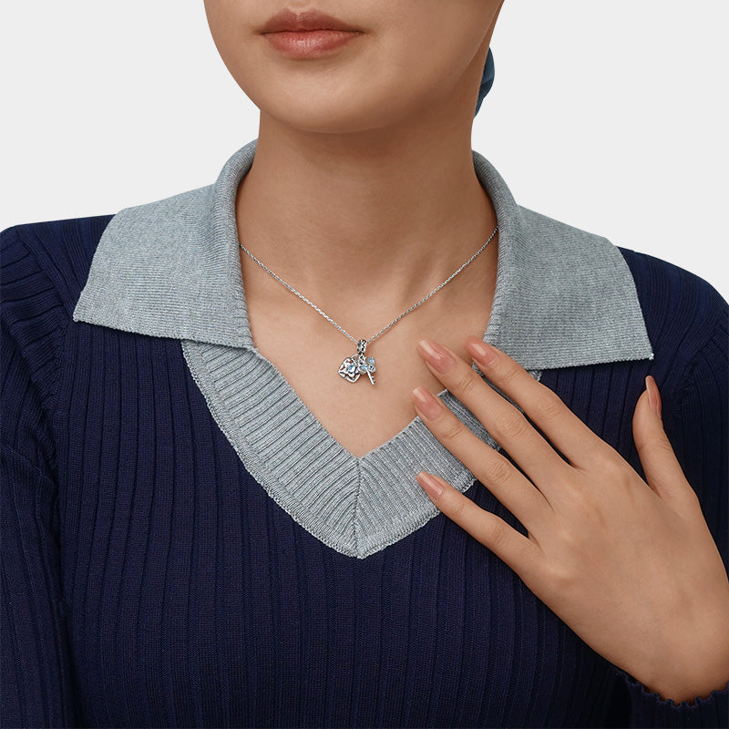 Gnoce Butterfly Key Lock Double Pendant Dangle Charm_6