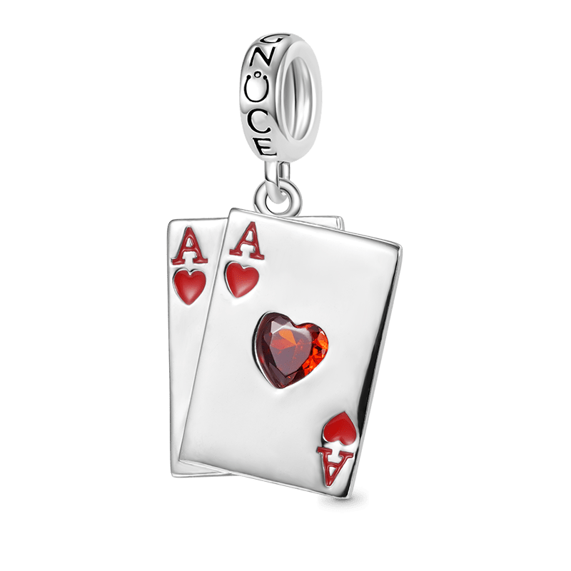 Gnoce Ace of Heart Playing Card Pendant Dangle Charm_1