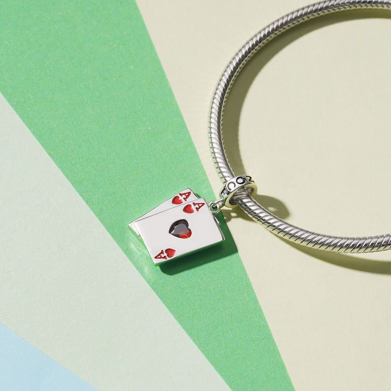Gnoce Ace of Heart Playing Card Pendant Dangle Charm_3