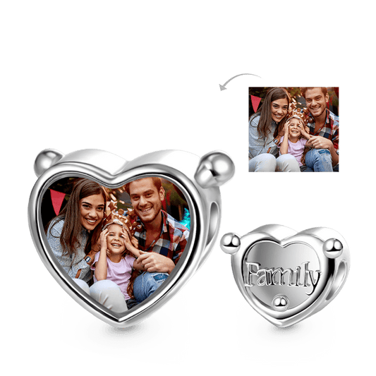 Gnoce Family Love Heart Personalized Photo Charm_1
