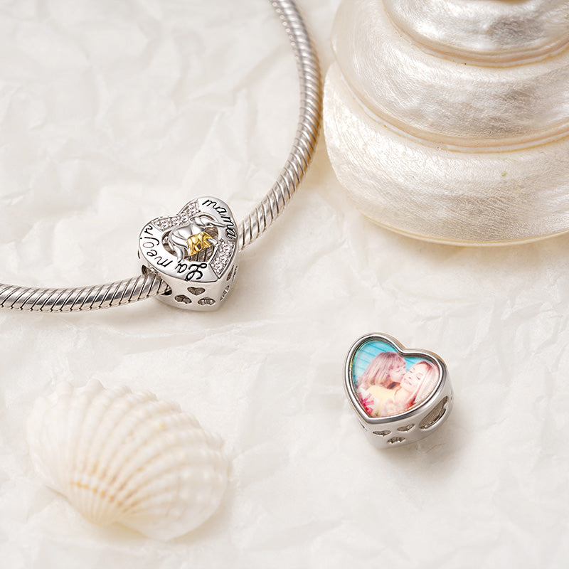 Gnoce Mother Love Heart Personalized Photo Charm_2