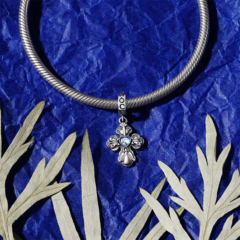 Gnoce Sparkling Cross Pendant Dangle Charm_3