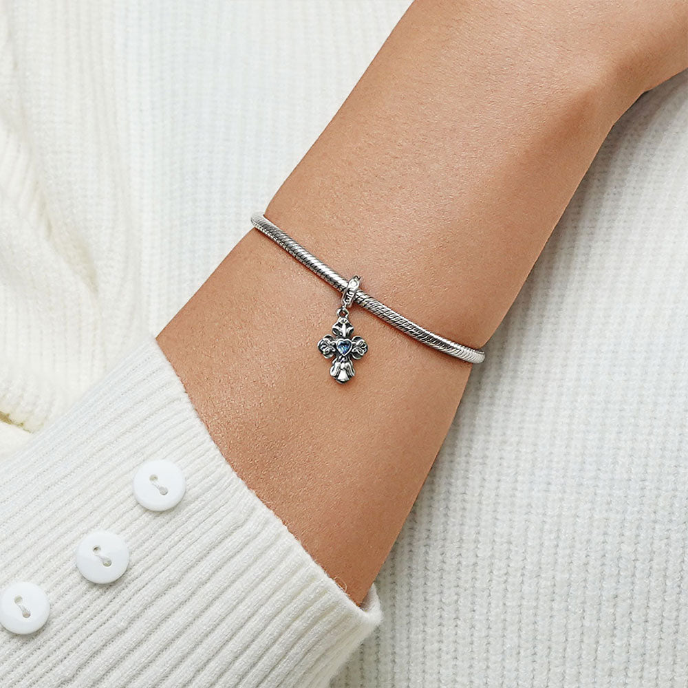 Gnoce Sparkling Cross Pendant Dangle Charm_5