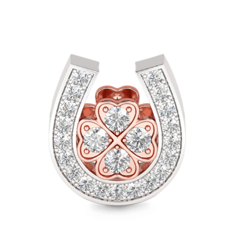 Gnoce "Lucky Horseshoe" Golden Flower Shaped 925 Sterling Silver Ideal Gift for Her Jewelry Bead Charm_1