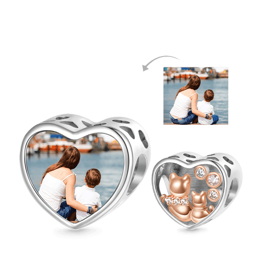 Gnoce Bear Mother&Baby Personalized Photo Charm_1