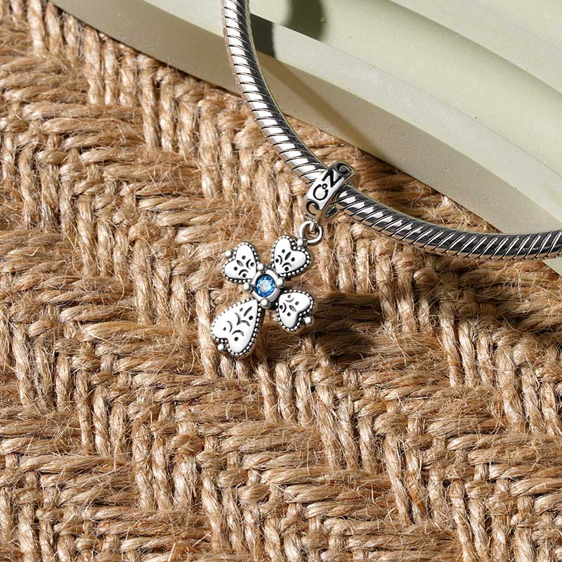 Gnoce Faith in Heart Cross Pendant Dangle Charm_3