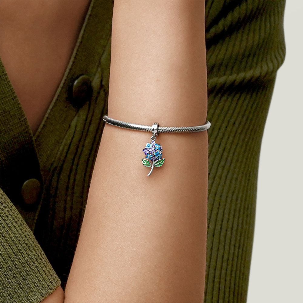 Gnoce Blooming Hydrangea Pendant Dangle Charm_4