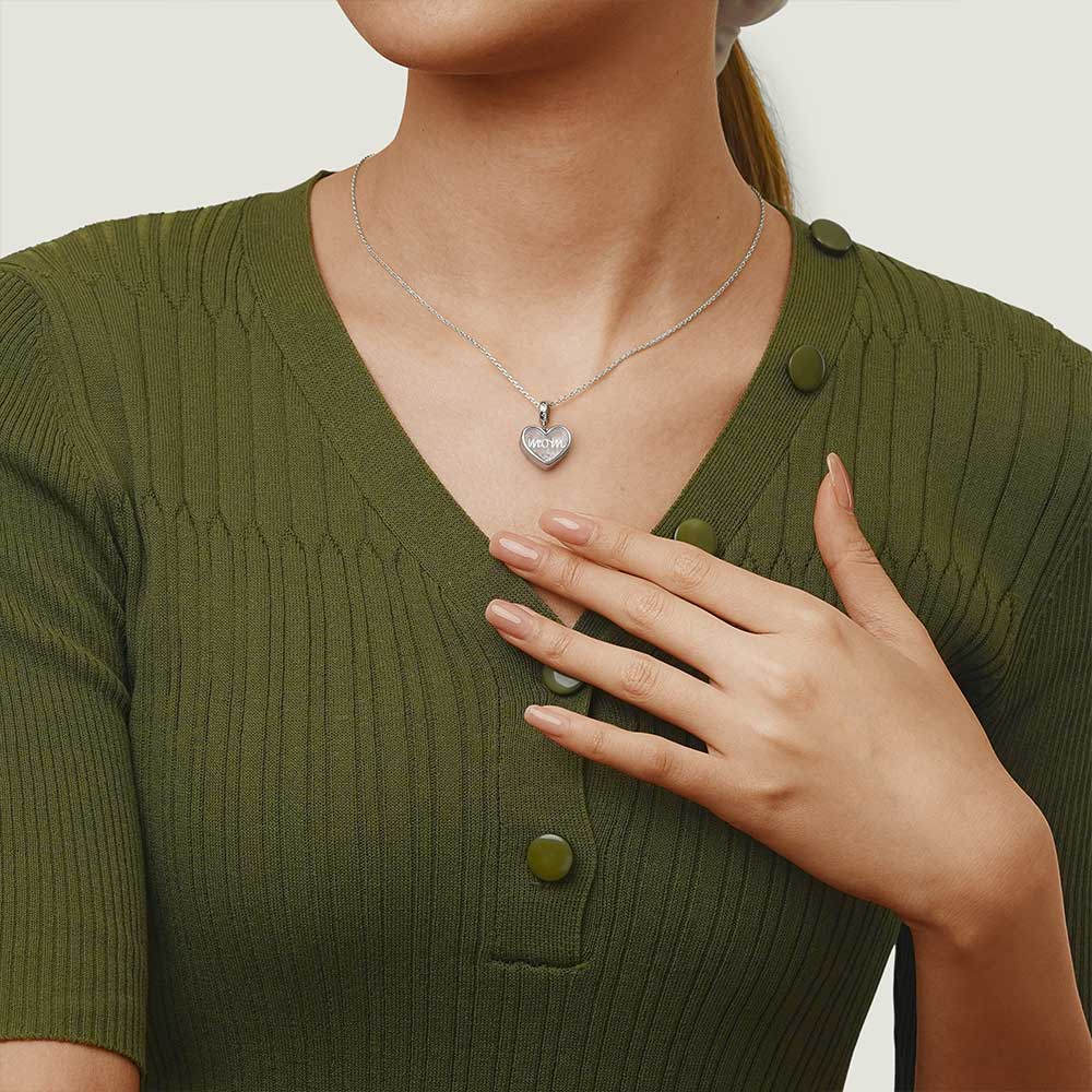 Gnoce Sparkling Mom Heart Pendant Dangle Charm_6