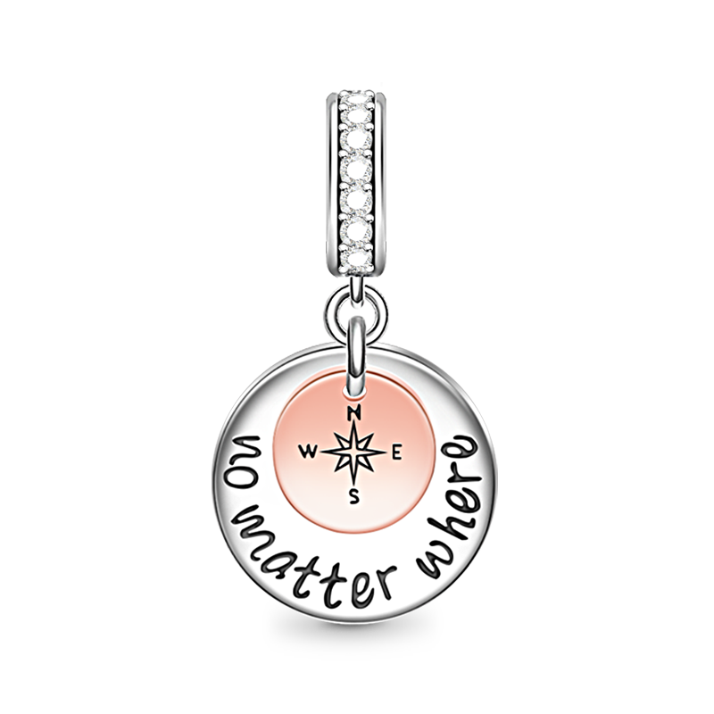 Gnoce "NO Matter Where You Are ,My Heart Is Always with You "Made of 925 Sterling  Silver,With Hand Stamped Words on  Pendant_1