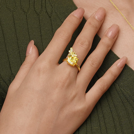 Gnoce Sparkling Honey Bee Ring_5