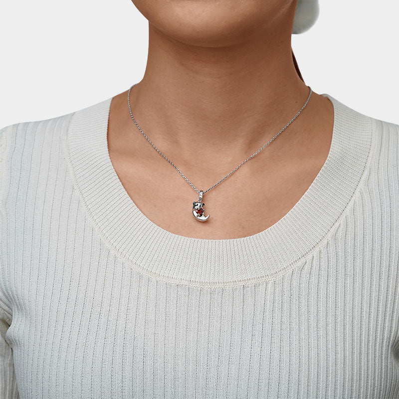 Gnoce Lovely Otter Embraces Heart Gem Charm_6