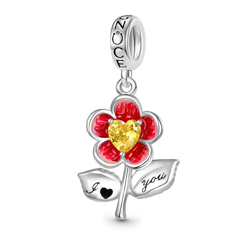 Gnoce "I love you" Blossom Pendant Dangle Charm_1