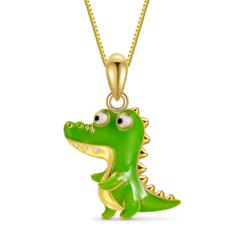 Gnoce Green Crocodile Necklace_1