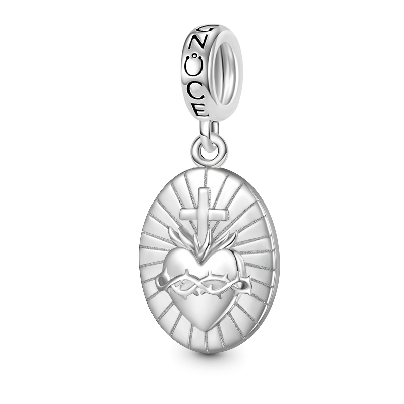 Gnoce Radiant Sacred Heart Pendant Dangle Charm_1