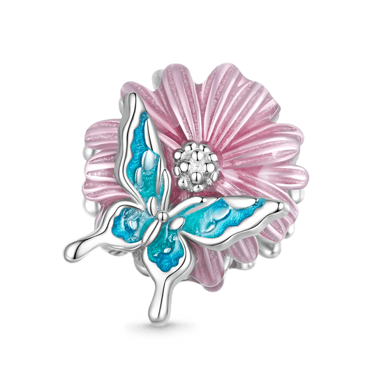 Gnoce Butterfly Loves Daisy Flower Charm_1