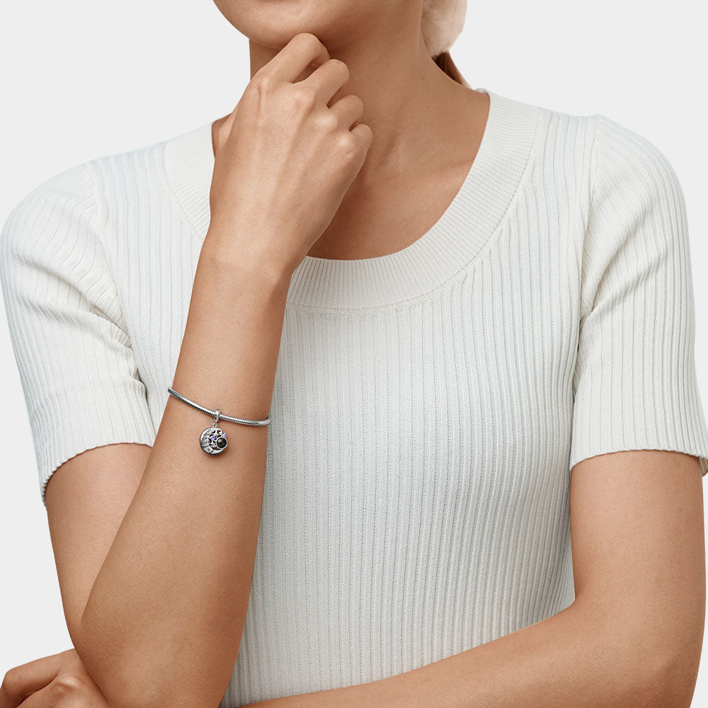 Gnoce Projection "I Love you" Moon&Star Pendant Dangle Charm_3