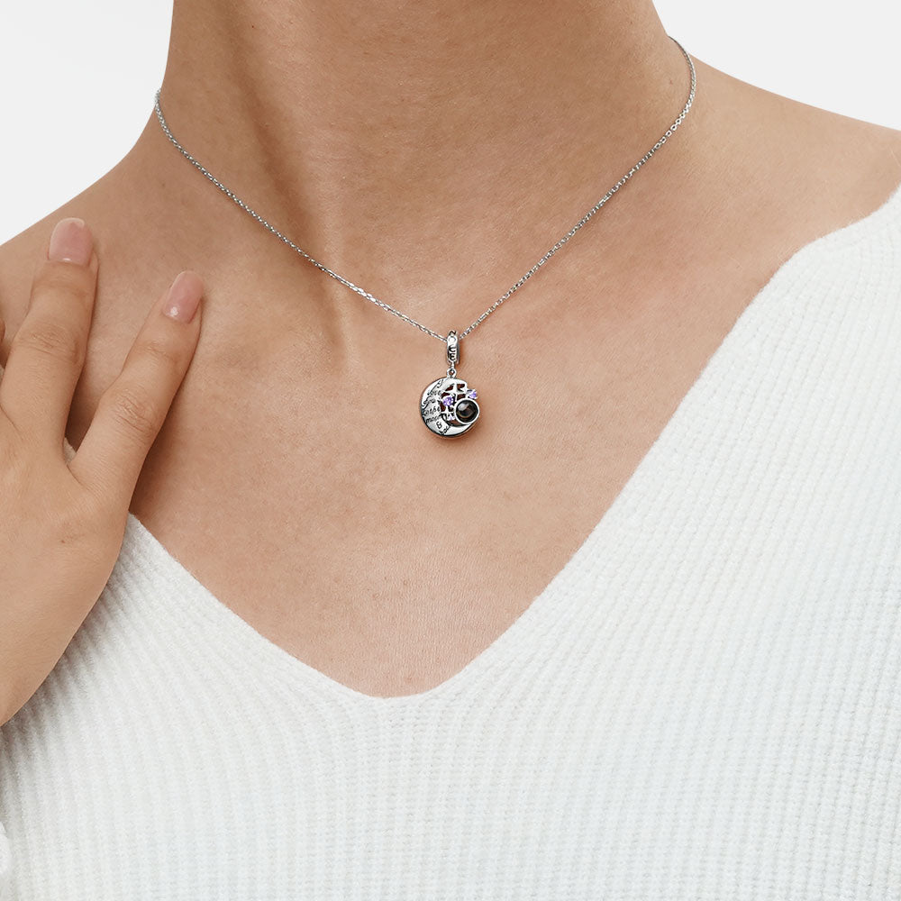 Gnoce Projection "I Love you" Moon&Star Pendant Dangle Charm_6