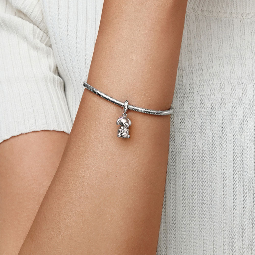 Gnoce Embrace Love Elephant & Baby Pendant Dangle Charm_5