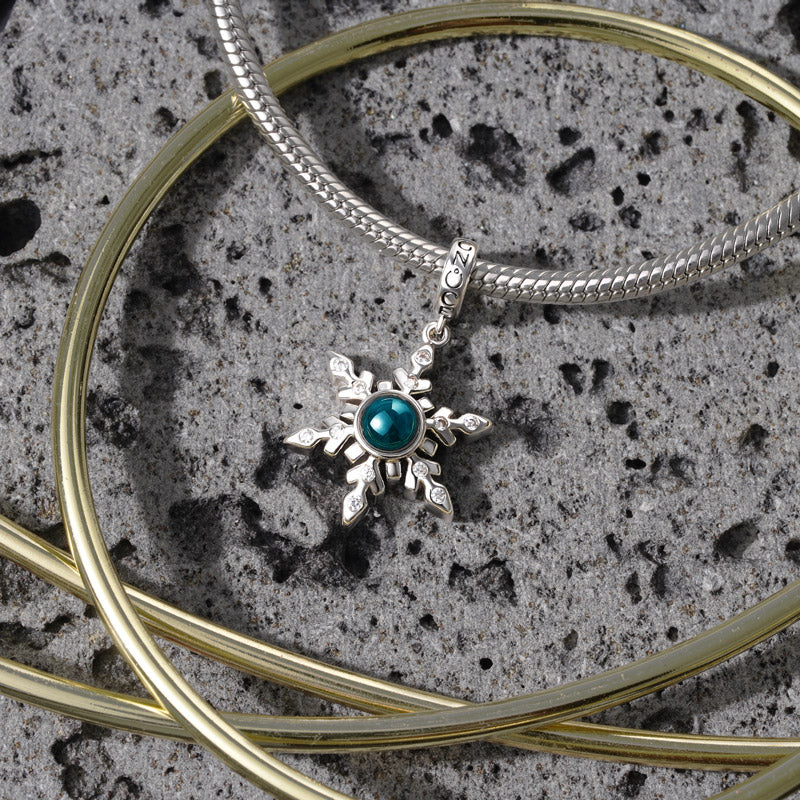 Gnoce Snowflake Personalized Photo Pendant Dangle Charm_2