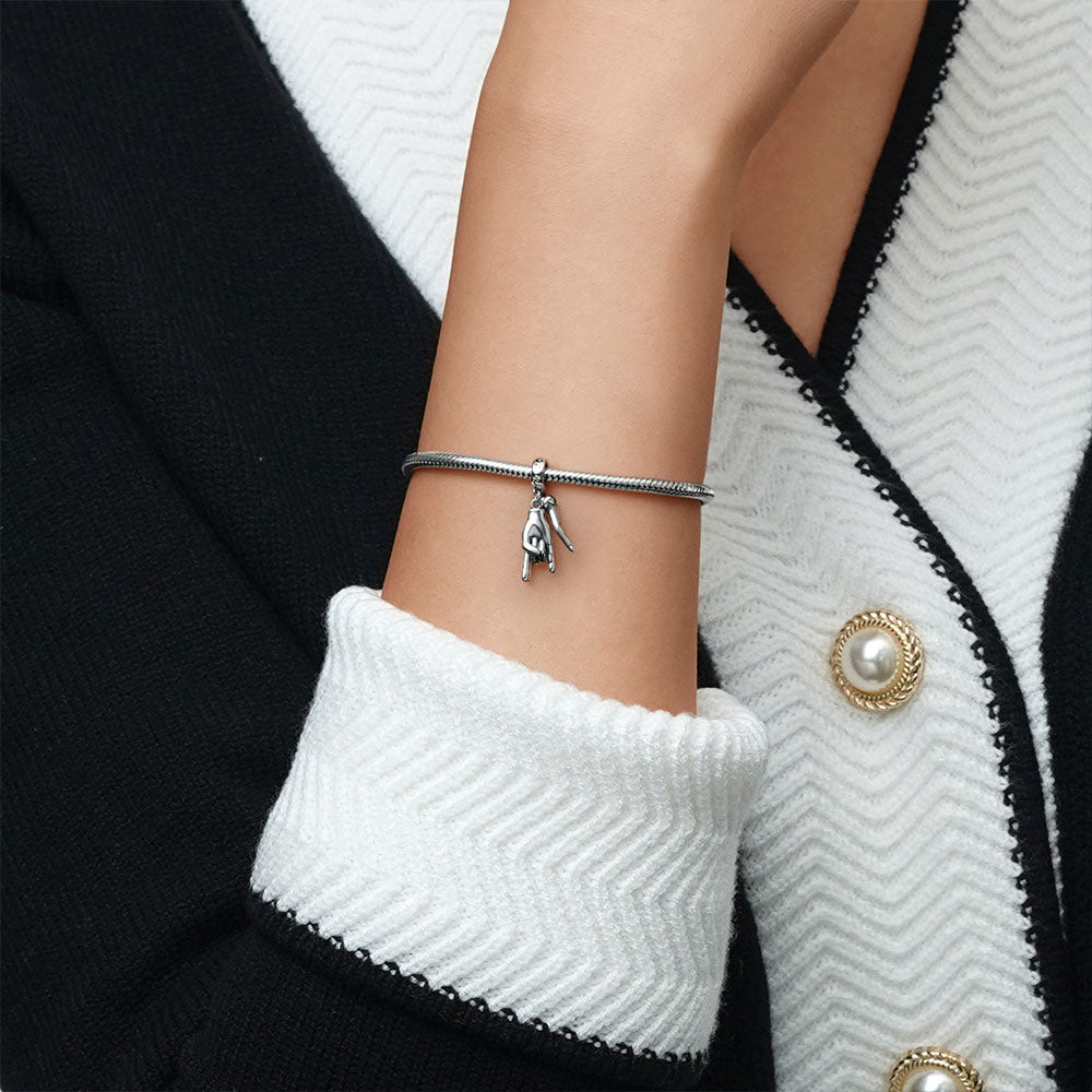 Gnoce Lucky Horn & Hand Sign Pendant Dangle Charm_5