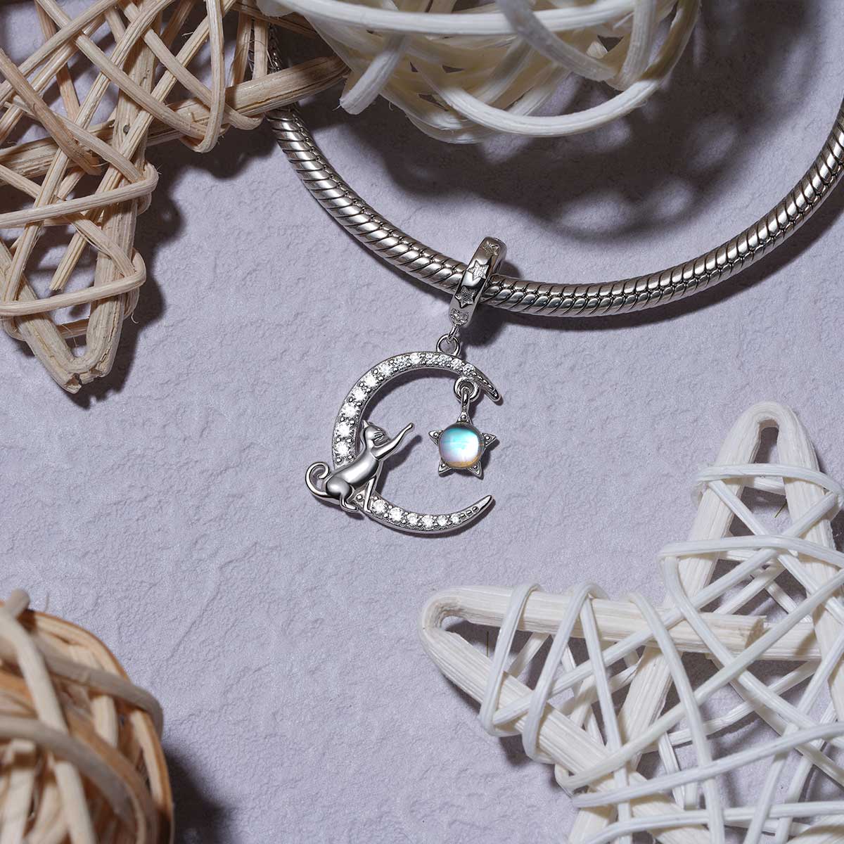 Gnoce Moon&Cat Pendant Dangle Charm_2