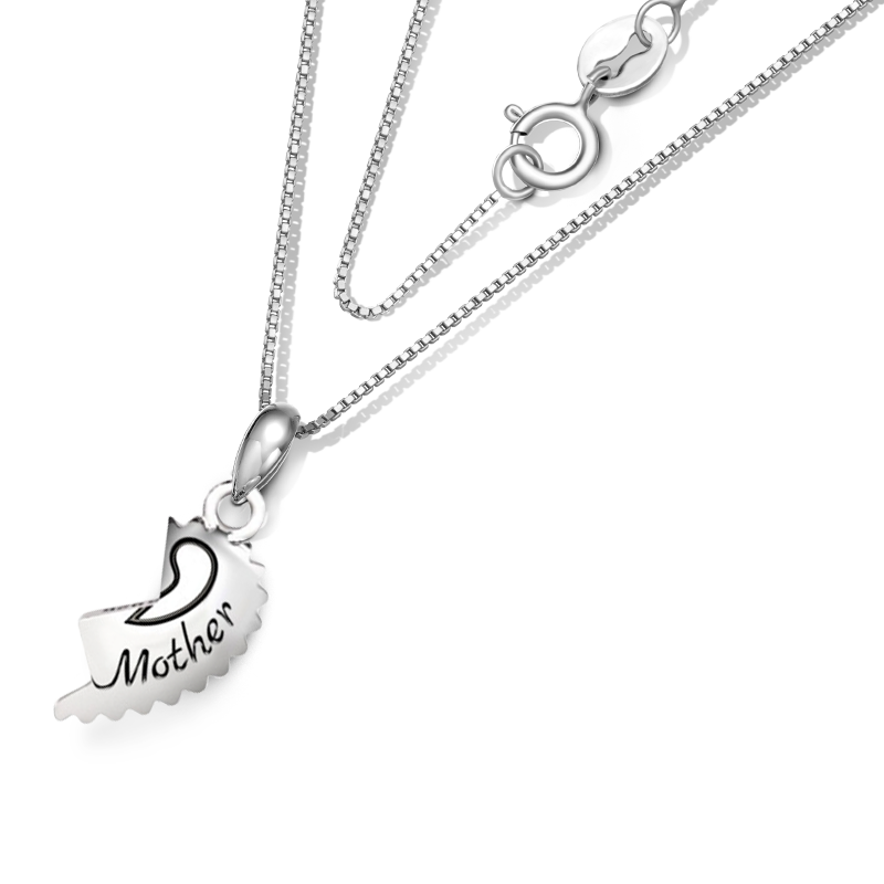 Gnoce "Love You Mom" Mother Unique Whole Heart Necklace_2