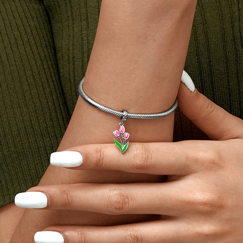 Gnoce Blooming Tulip Pendant Dangle Charm_5