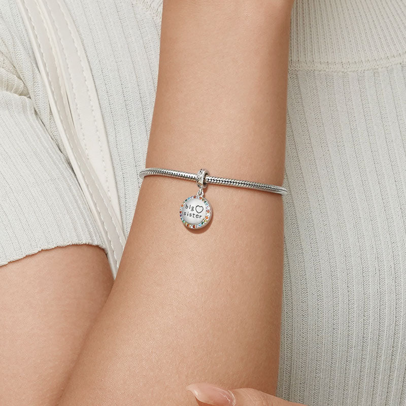 Gnoce "Big Sister" Personalized Photo Pendant Dangle Charm_3