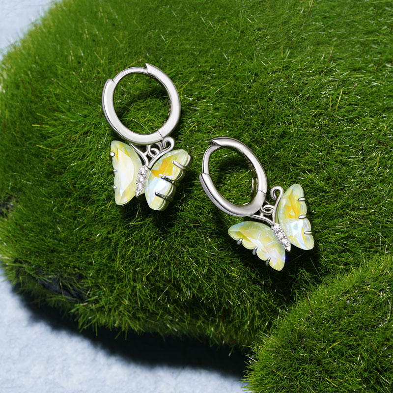 Gnoce Fantasy Butterfly Leverback Dangle Earrings_3