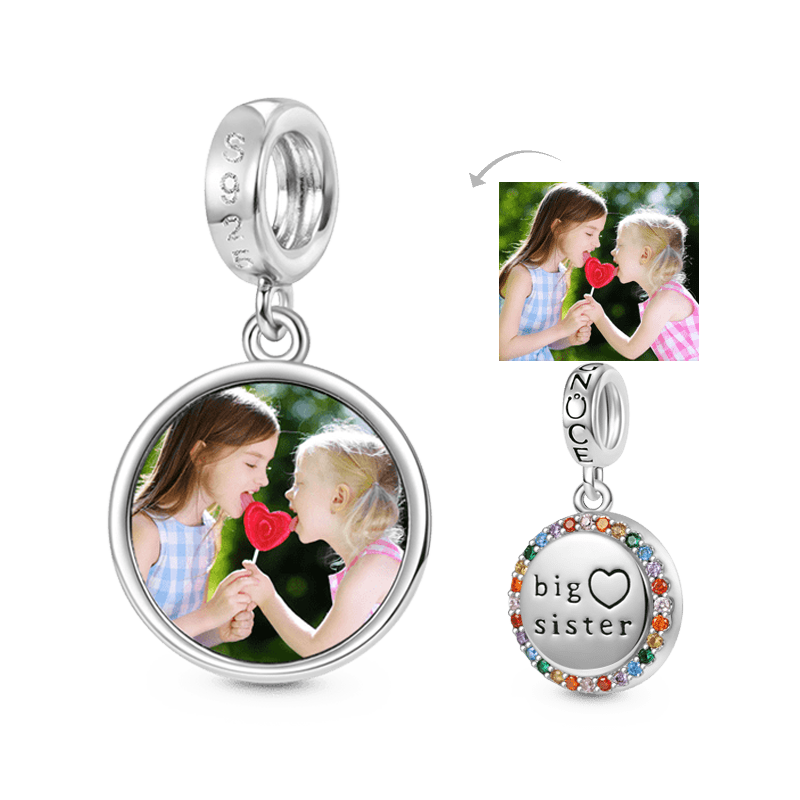 Gnoce "Big Sister" Personalized Photo Pendant Dangle Charm_1