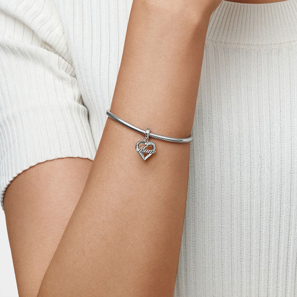 Gnoce Mum Heart Pendant Dangle Charm_5