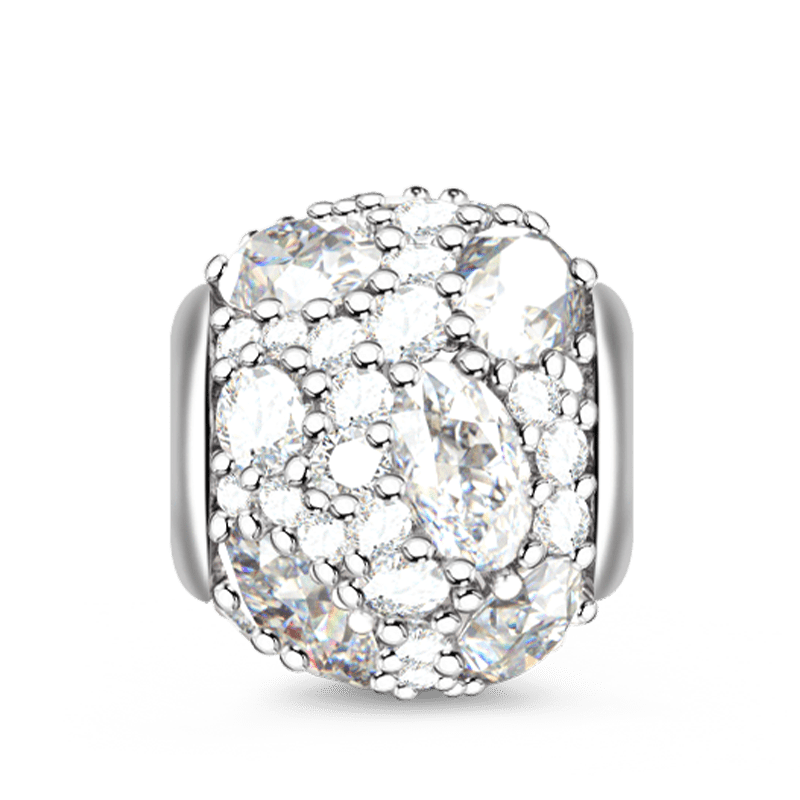 Gnoce "Always with You" Pure White Stone 925 Sterling Silver Charm Handcrafted To Your Bracelet or Necklace Super Gift for Friend and Family_1