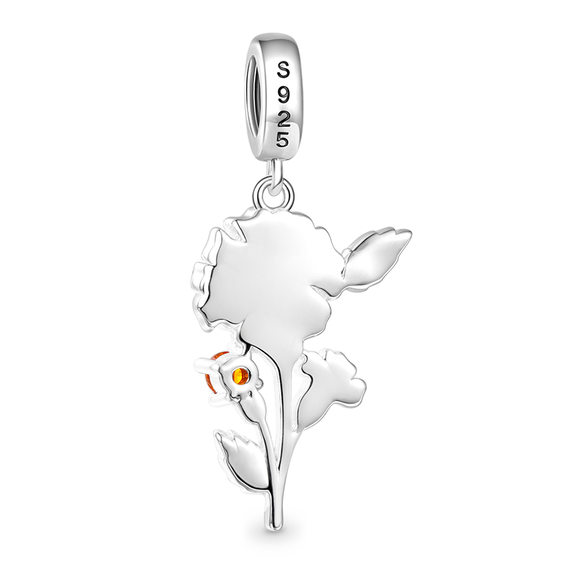 Gnoce Oct.Birthday Flower Marigold Pendant Dangle Charm_2