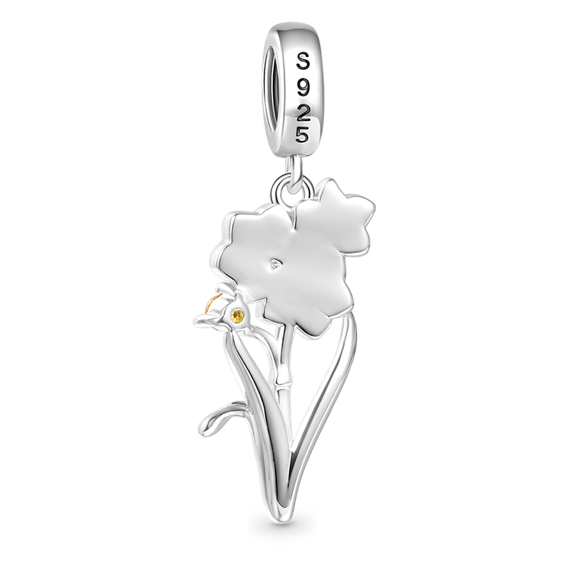 Gnoce Dec.Birthday Flower Narcissus Pendant Dangle Charm_2