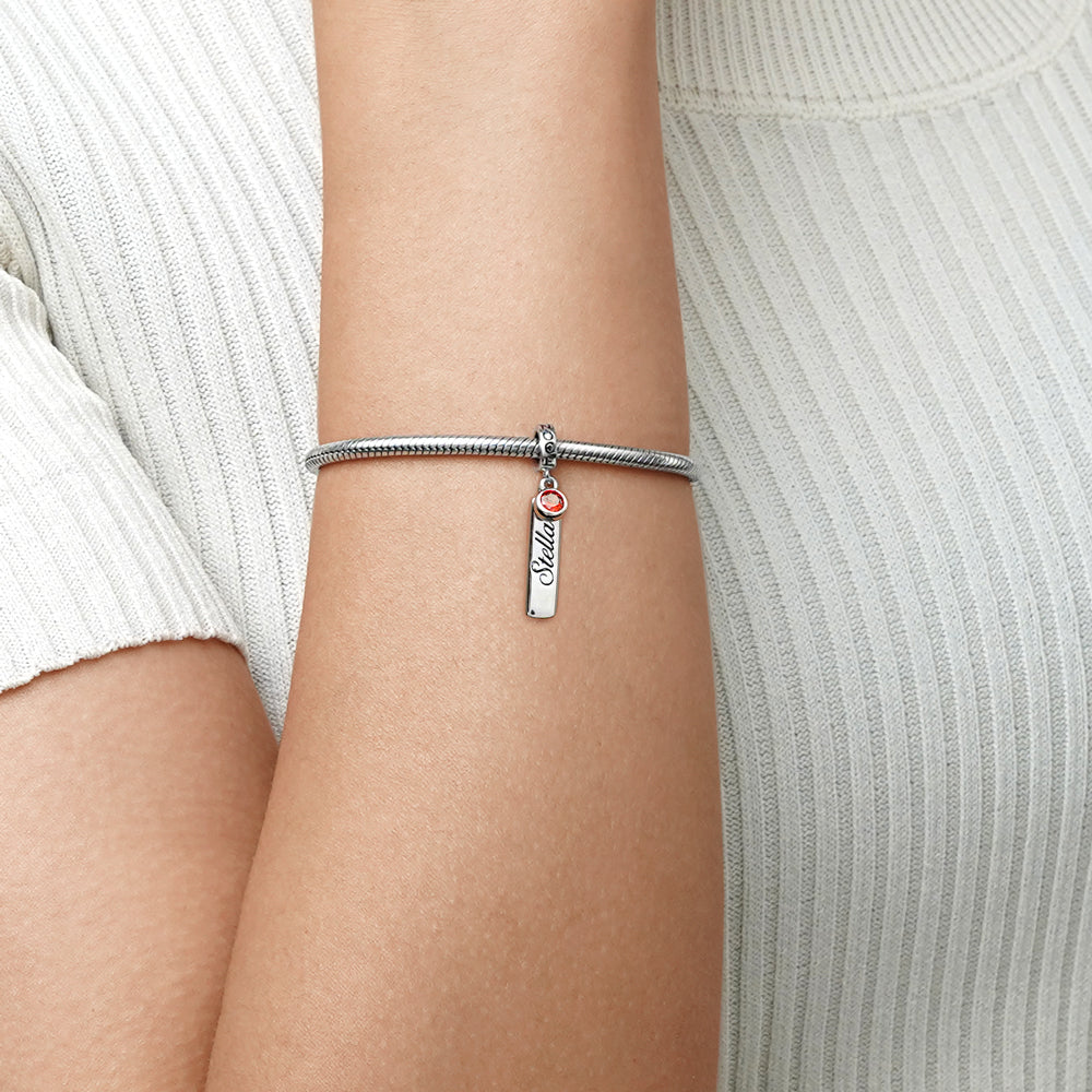 Gnpce Classic Bar Birthstone Engravable Pendant Dangle Charm_5