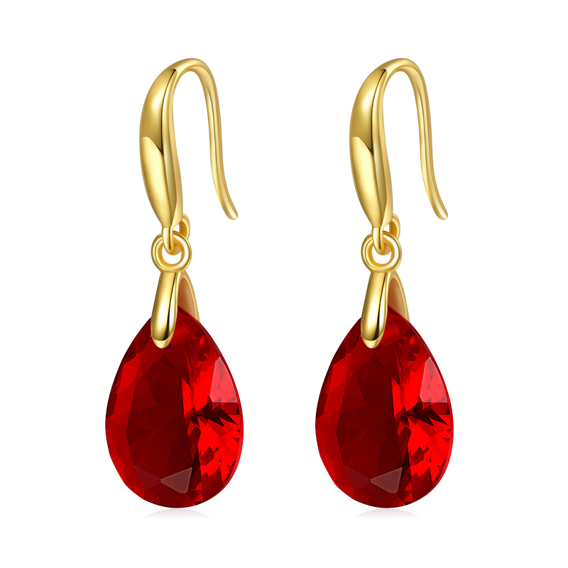 Gnoce Birthstone Pear-shape Drop Dangle Earrings 18K Gold Plated_1