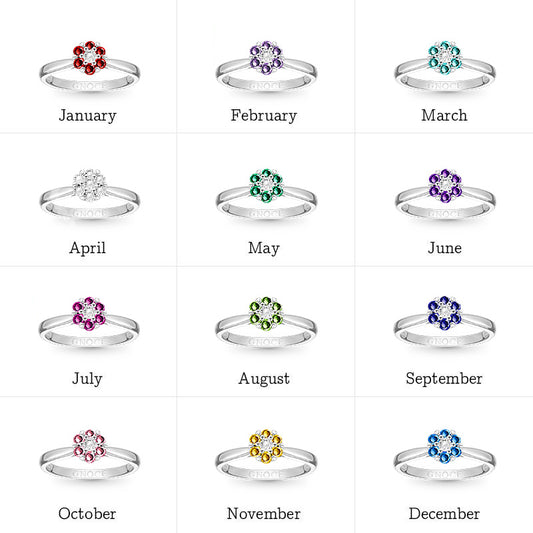 Gnoce Birthstone Flower Ring_7