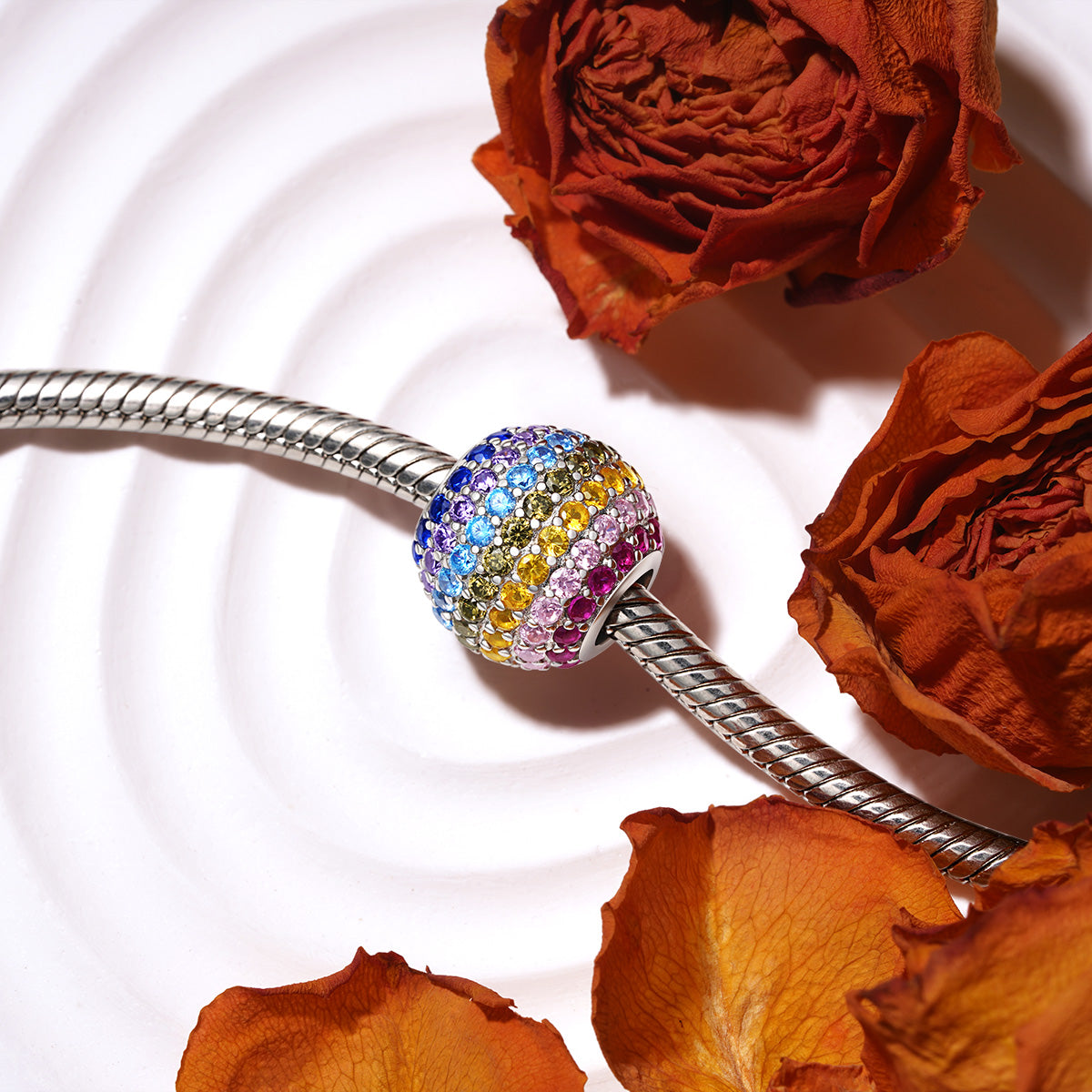 Gnoce Sparkling Rainbow Round-shape Basic Charm_3