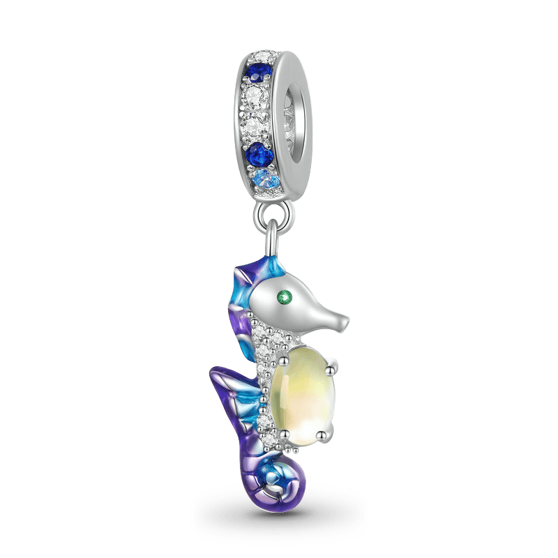 Gnoce Seahorse Embraces Moonstone Pendant Dangle Charm_1