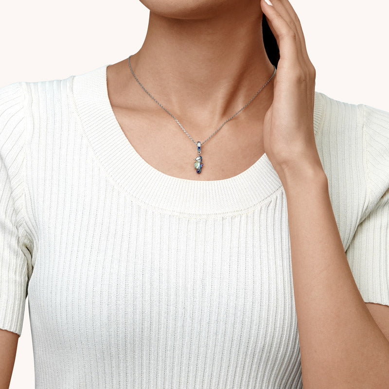 Gnoce Seahorse Embraces Moonstone Pendant Dangle Charm_5