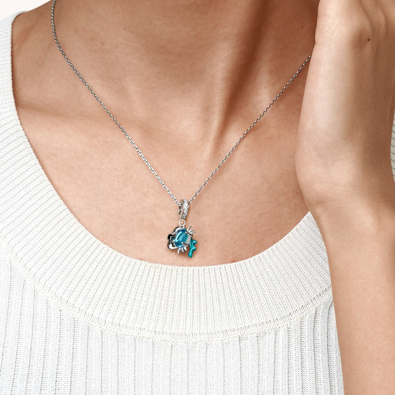 Gnoce Crab& Seaweed Double Pendant Dangle Charm_4